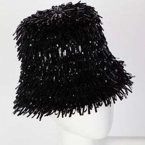 Balenciaga Black Faux Patent Leather Hat